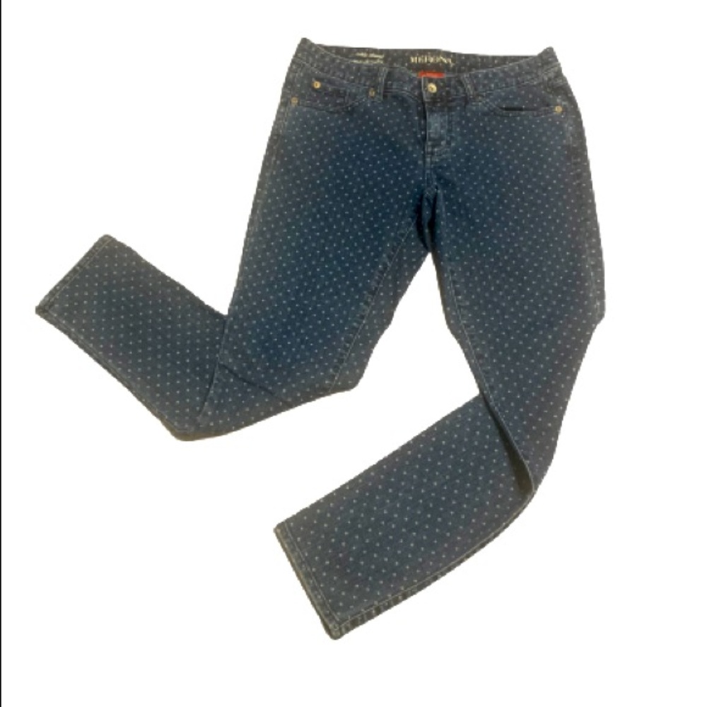 Blue denim polka dot jeans by Merona size 6